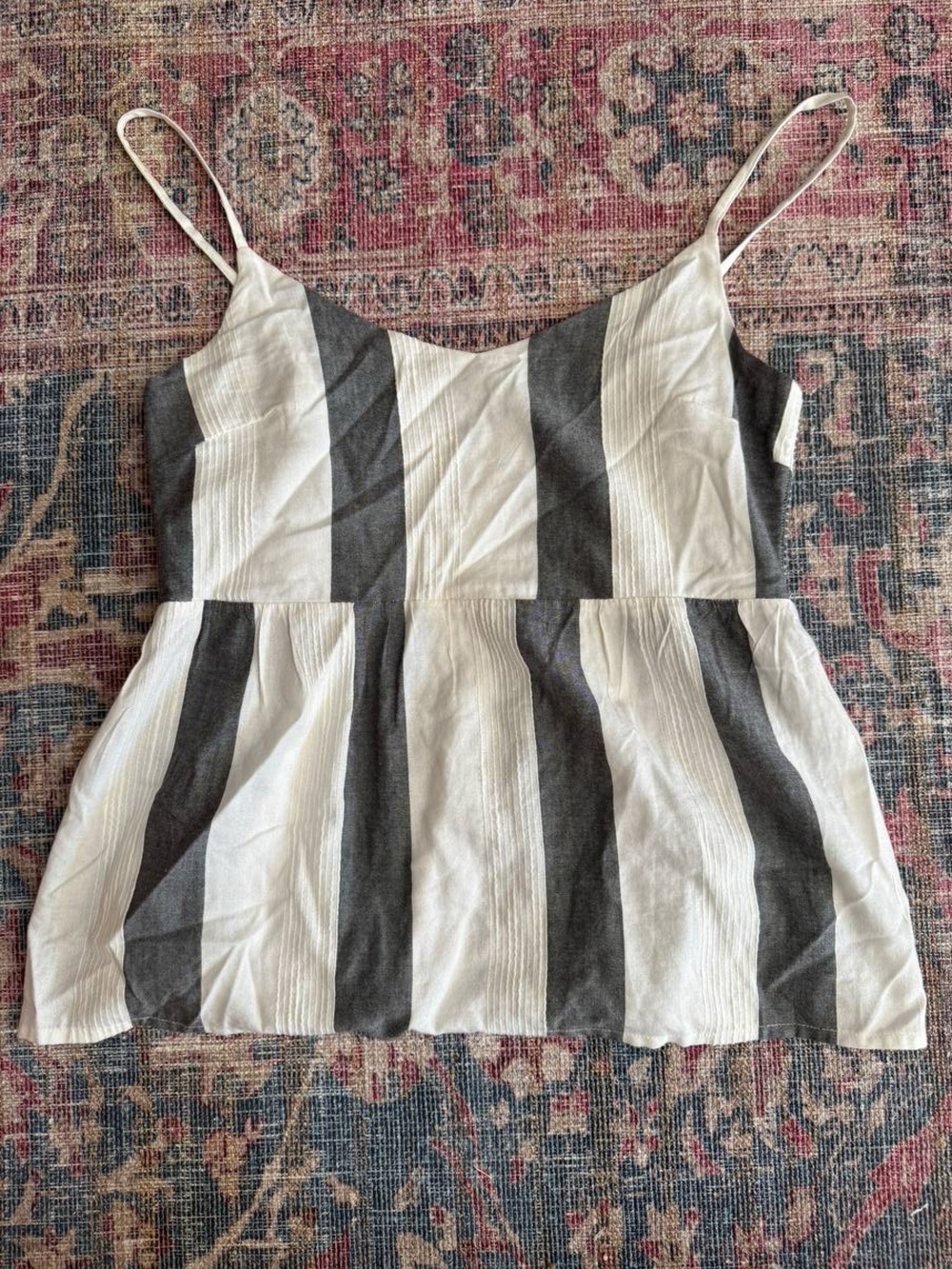 Striped Top in White and Gray